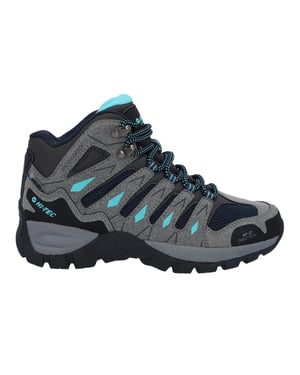 Hi-Tec Corzo Mid Pu Suede Wandelschoenen Voor Dames In Grafietgrijs/Donkerrood