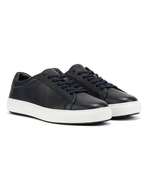 Ben Sherman Ace Cupsole Heren Blauwe Sneakers Van Leer