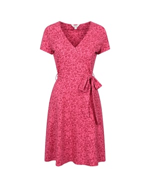 Mountain Warehouse Dames Santorini Bloemen Jersey Wikkeljurk (Rood)