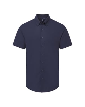 Premier Heren Supreme Oxford overhemd met korte mouwen (Marine)