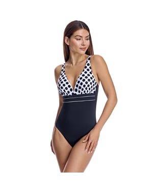 V-hals badpak met cups W250374 Dames