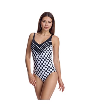 V-hals badpak met cups W250376 Dames