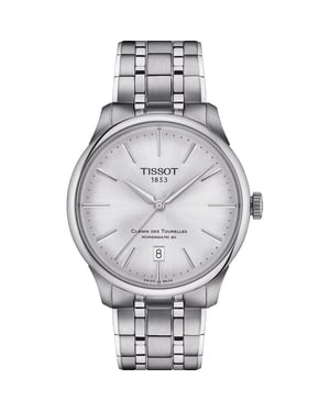 Tissot Chemin Des Tourelles Powermatic 80 Heren Horloge Zilverkleurig T1398071103100