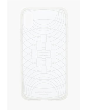 reliëf bedrukt transparant TECHNOFOLK XS iPhone-hoesje in wit