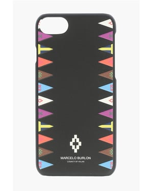 reliëf bedrukte FLAGS SIDES 7 iPhone-hoes in zwart