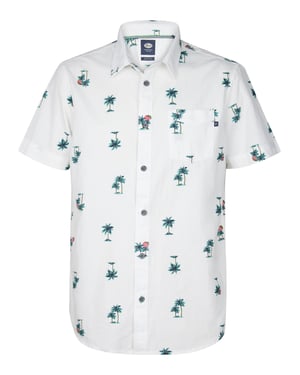 Petrol Industries - Heren All-over Print Overhemd Coralshore - Wit