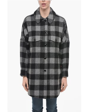 BUFFALO Overshirt van wolmix in grijs