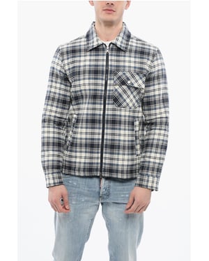 Gewatteerd geruit TIMBER overshirt in blauw