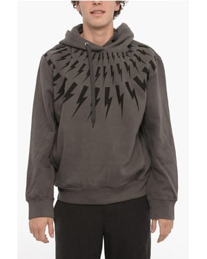 Easy Fit hoodie met Thunderbolt-print in grijs