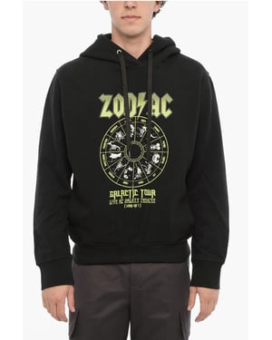 Fleece katoenen Easy Fit ZOD AC hoodie in zwart