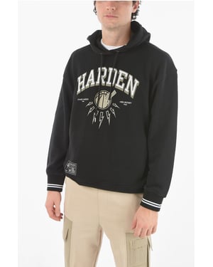 JAMES HARDEN x NEIL BARRETT Easy Fit Hooded Sweatshirt in het zwart