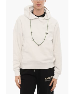 Effen STOPPERS hoodie met afneembare ketting in wit