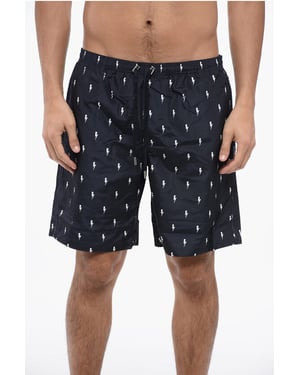 ALL-OVER MICRO BOLTS ZWEM LANGE SHORTS