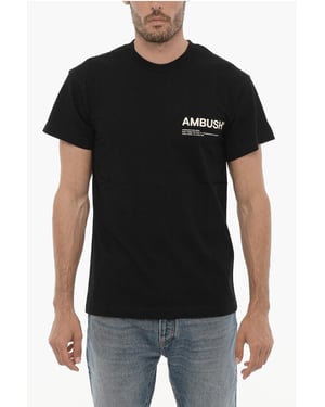 T-shirt met ronde hals van katoenen jersey met contrastprint in zwart