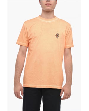 SUNSET CROSS T-shirt met logopatch in oranje