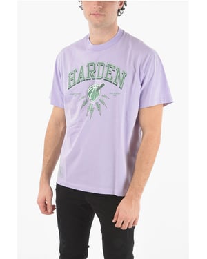 JAMES HARDEN x NEIL BARRETT T-shirt met ronde hals en bedrukt logo in violet