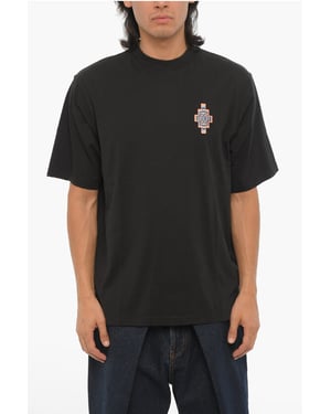 Effen OPTICAL CROSS T-shirt met ronde hals in zwart