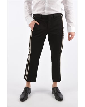 Slim Fit Cropped Broek in Zwart