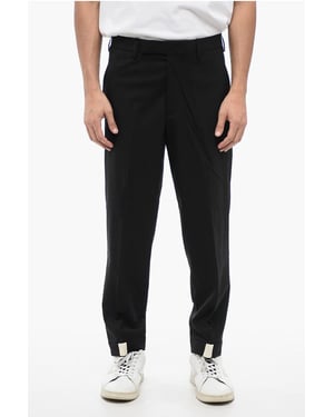 Wollen PRIEST COLLAR Low-Rise Broek in Zwart