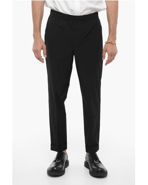 Nylon REM-broek met elastische tailleband in zwart