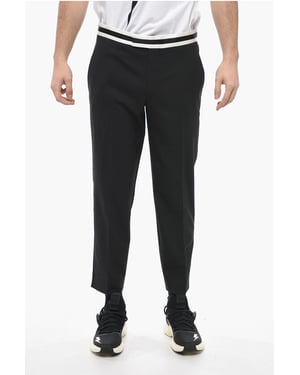 Slim Fit JAMIE-broek met contrasterende details in zwart