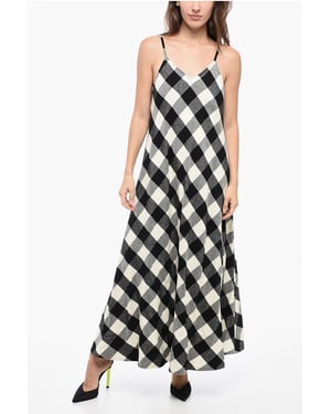 W'S ARCHIVE CHECK LANGE JURK in zwart-wit