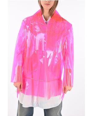 PVC westernjas met franjes in roze