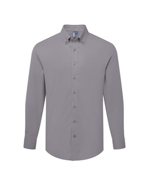 Premier Heren Supreme Oxford Formeel Overhemd Met Lange Mouwen (Staalgrijs)