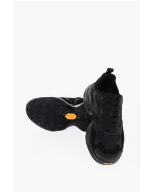 CROQUIS Mesh en Suède Effen Lage Sneakers in Zwart
