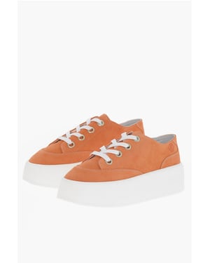 MM6 Suède Low-Top Sneakers met Contrasterend Platform 5,5 cm in Oranje