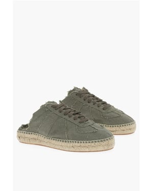 MM22 Open Back Katoenen Lage Sneakers in Groen