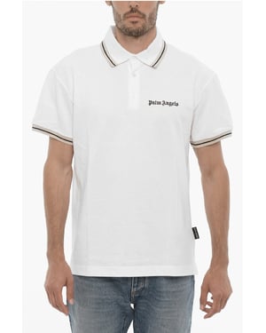 3-knopen piqué katoenen poloshirt in wit