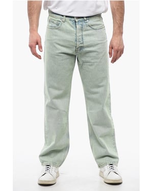 Straight Fit OVERDYE LOGO Denim met riemlussen 24 cm in lichtblauw