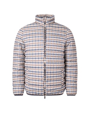Aquascutum Active 100GR Mock Neck Beige Geruit Jasje