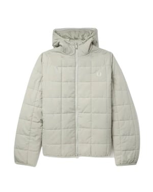Fred Perry Grid Detail Geïsoleerd Licht Oyster Wit Jack