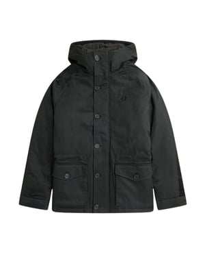 Fred Perry korte snorkel nachtgroene parka jas