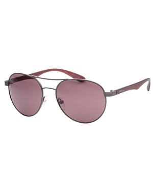 Calvin Klein roze matte zonnebril met metalen montuur en grijs montuur