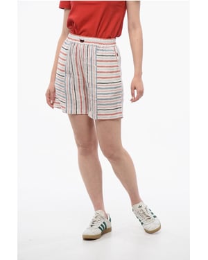 Bayadere patroon VARSITY linnenmix shorts