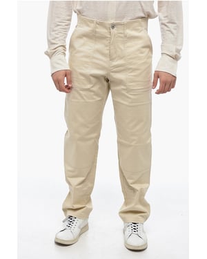 Katoenen CROSS Chino-broek in beige