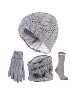 Dames Thermisch Wintersportset - Muts, Handschoenen, Nekwarmer & Draaikolven Sokken