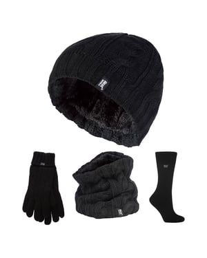 Dames Thermisch Wintersportset - Muts, Handschoenen, Nekwarmer & Draaikolven Sokken