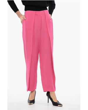 Tapered fit hoge taille broek in roze
