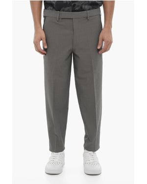 Regular Fit Slim Fit Broek met Riemlussen in Grijs
