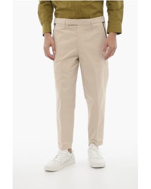 Regular Fit Slim Fit Broek met Riemlussen in Beige