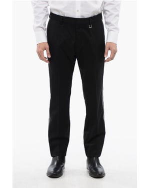 Wollen AKULIN-broek met strass-steentjes aan de zijkanten in zwart
