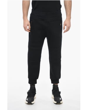 Skinny neopreen bikerbroek met lage taille in zwart