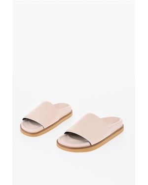 Leren OFF STAMP Slides in Roze