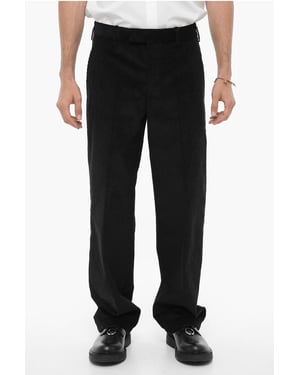 Losse corduroy broek in zwart