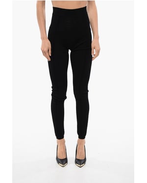 Opengebreide legging met hoge taille
