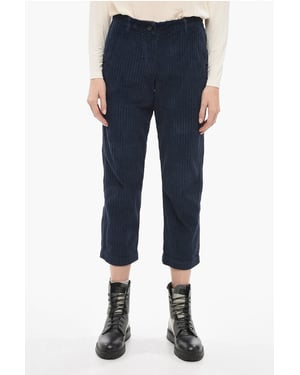 Corduroy broek met brede pasvorm in blauw